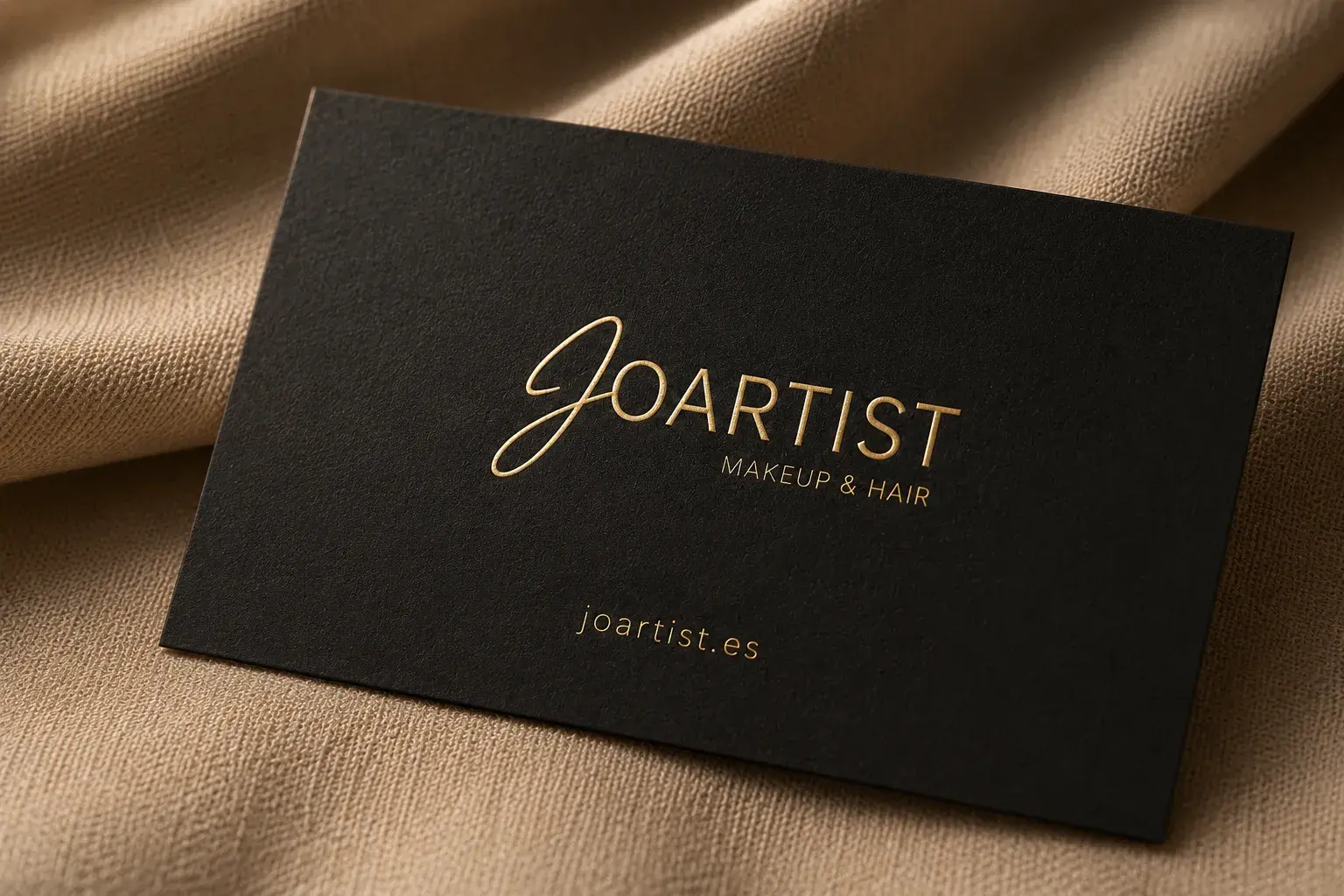 Tarjeta de visita Joartist dorada